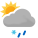 Sleet, Scattered clouds