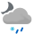 Sleet, Scattered clouds 