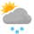 Snow, Scattered clouds 
