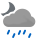 Rain, Scattered clouds 