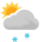 Light snow, Scattered clouds 